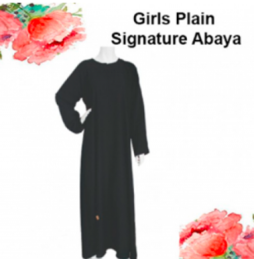 Girls plain signature abaya (HA006) - (Sizes 44 - 48)   