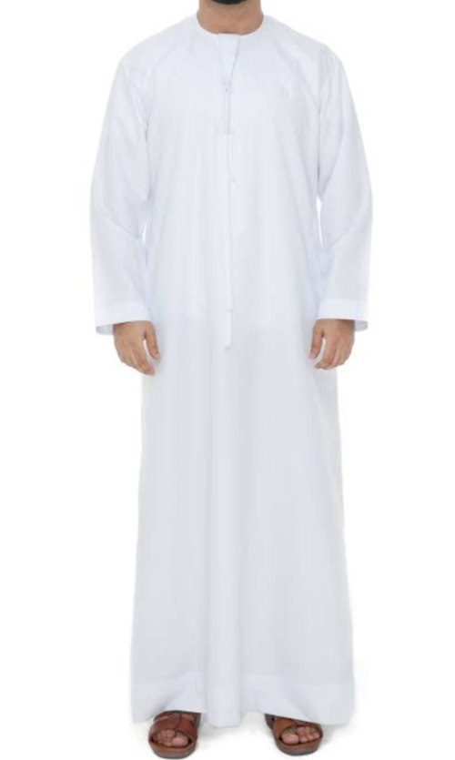 Mens Emirati Kandura Kurta - White & Colour [HM054] 
