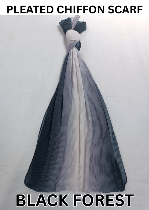New Ombre 3 Tone Pleated Chiffon Scarf - HS309 